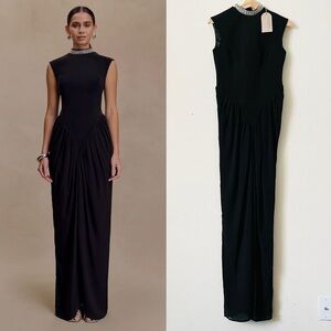 roxanne velvet corset maxi dress product info and reviews When in doubt, wear white! Our Meshki Roxanne Velvet Corset Maxi Dress is  made with plush velvet and a figure-flattering silhouette